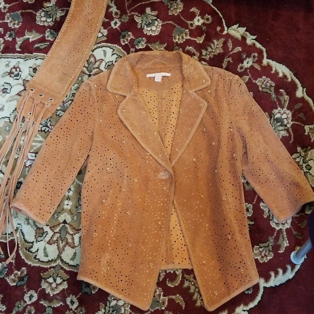 In Suede jacket with belt